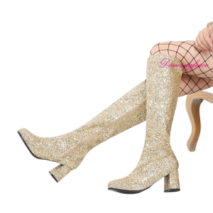 Gold glitter gogo boots​