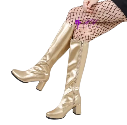 Gold gogo boots
