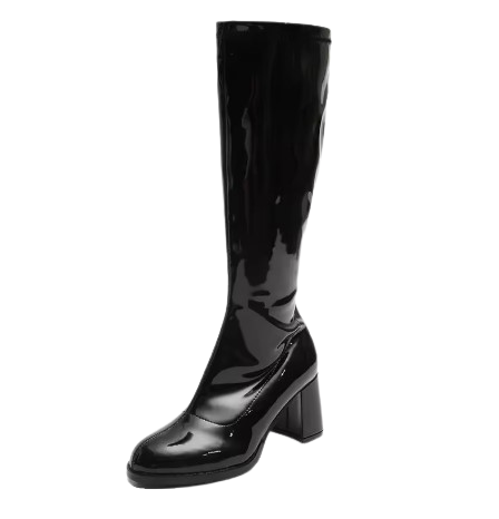 Knee high black gogo boots​