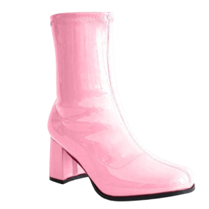 Pink ankle gogo boots​
