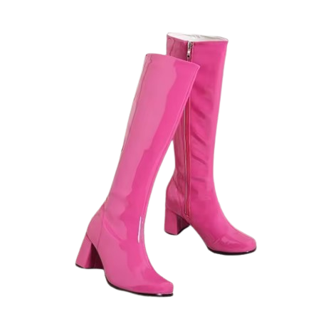 Pink knee high gogo boots​