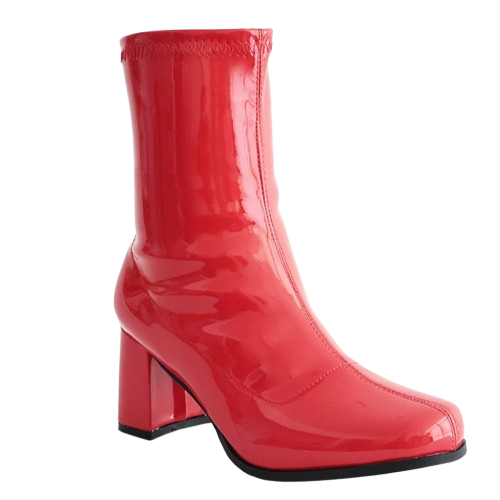 Red ankle gogo boots​