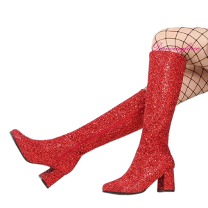 Red glitter gogo boots​