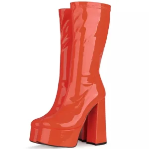 Weiße gogo Stiefel Plattform