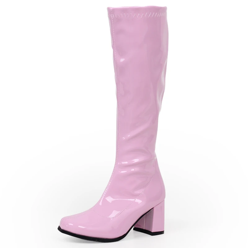 White gogo boots wide calf