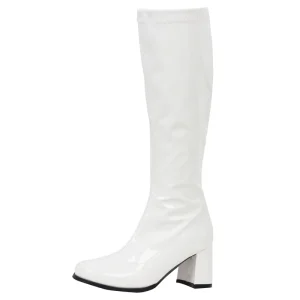 White gogo boots wide calf​